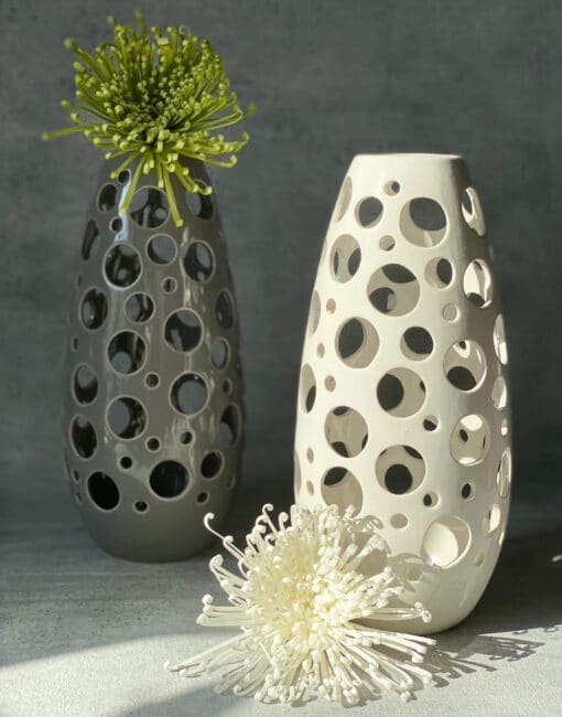 ваза для сухих цветов белая