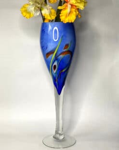 ваза напольная синяя