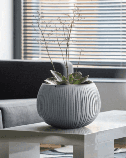 серое кашпо 29 см