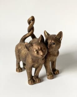 фигурка пара котов бронозовая