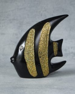 статуэтка рыба чёрная с золотом