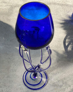 ваза подсвечник из стекла синяя в гомеле