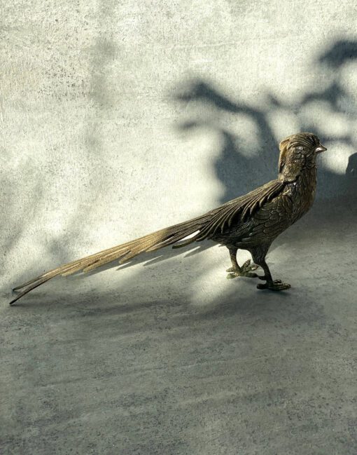 необычная статуэтка фазан латунь