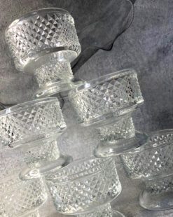 красивые бокалы для виски, креманки из богемского стекла, винтаж