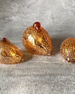 ёжики винтажные из люстрового стекла