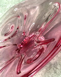 розовое блюдо винтаж Богемия