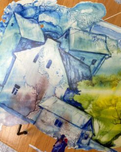 настенная ключница домики облако