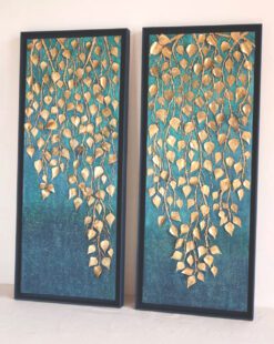 картина ручной работы объёмная золотая