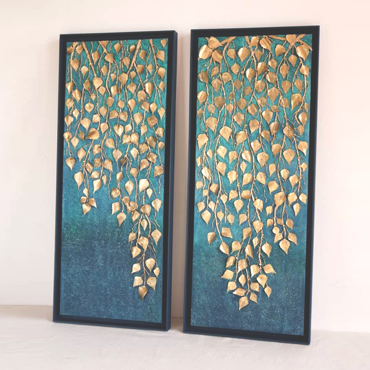 картина ручной работы объёмная золотая