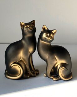 Статуэтка кошка черная с золотом