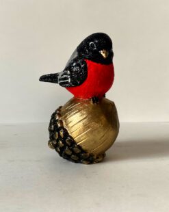 интерьерная фигурка снегирь ручной работы